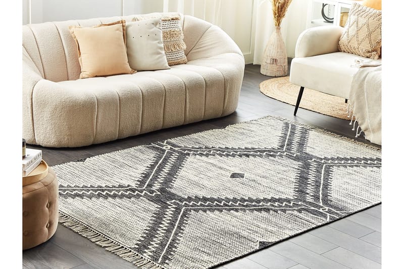 Arbaa Bomullsteppe 140x200 cm - Svart/hvit - Tekstiler & tepper - Teppe & matte - Moderne matte - Bomullsmatter