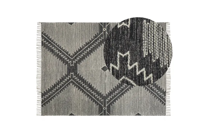 Arbaa Bomullsteppe 160x230 cm - Svart/hvit - Tekstiler & tepper - Teppe & matte - Moderne matte - Bomullsmatter
