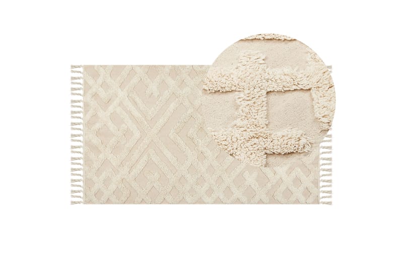 Ardahan Bomullsteppe 80x150 cm - Beige - Tekstiler & tepper - Teppe & matte - Moderne matte - Bomullsmatter