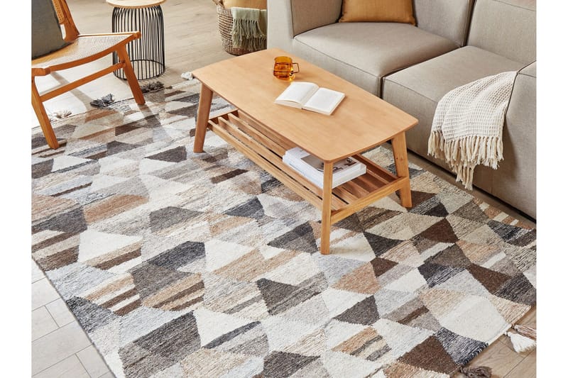 Argavand Ullteppe 160x230 cm - Beige - Tekstiler & tepper - Teppe & matte - Moderne matte - Ullteppe