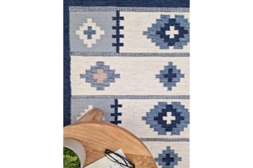 Arvika Ullteppe 140x200 cm Rektangulær - Blå - Tekstiler & tepper - Teppe & matte - Moderne matte - Ullteppe