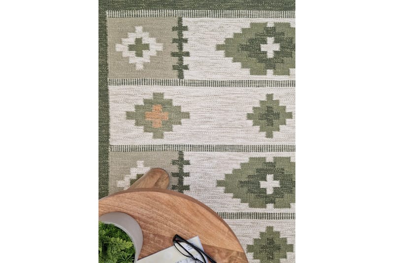 Arvika Ullteppe 140x200 cm Rektangulær - Grønn - Tekstiler & tepper - Teppe & matte - Moderne matte - Ullteppe