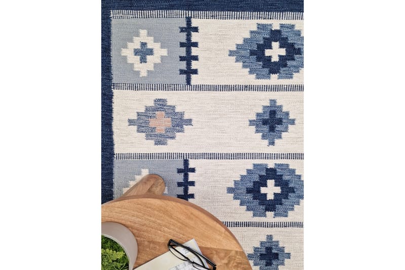 Arvika Ullteppe 160x230 cm Rektangulær - Blå - Tekstiler & tepper - Teppe & matte - Moderne matte - Ullteppe