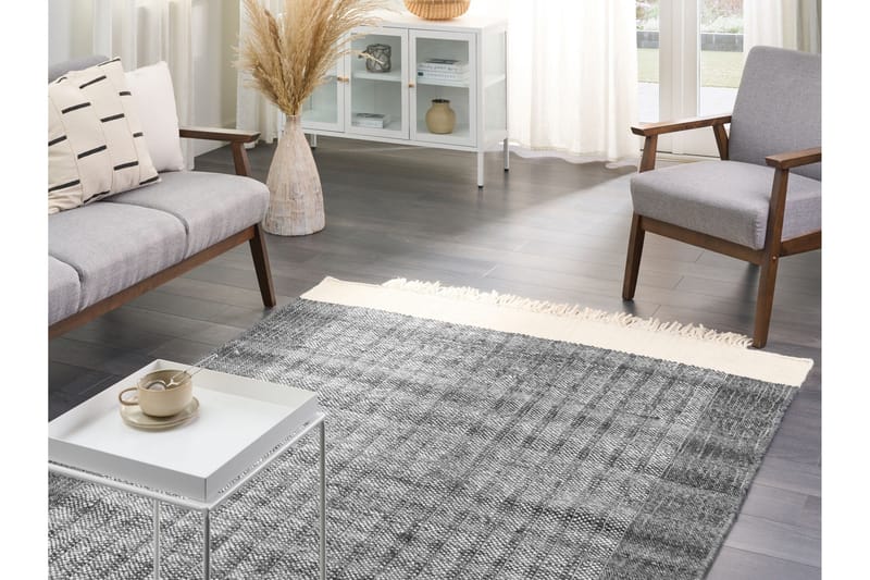 Atlanti Ullteppe 140x200 cm - Svart/hvit - Tekstiler & tepper - Teppe & matte - Moderne matte - Ullteppe