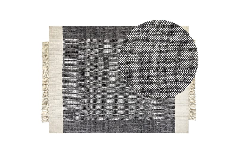 Atlanti Ullteppe 160x230 cm - Svart/hvit - Tekstiler & tepper - Teppe & matte - Moderne matte - Ullteppe