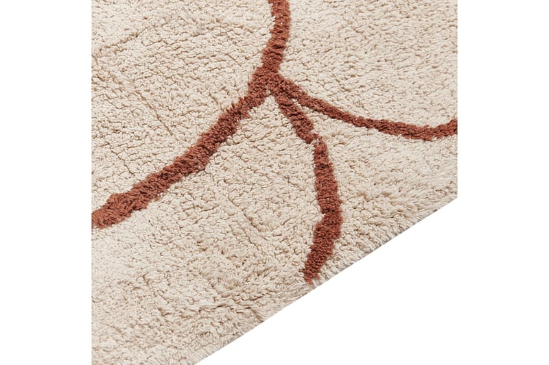 Avdan Bomullsteppe 200x200 cm Kvadratisk - Beige - Tekstiler & tepper - Teppe & matte - Moderne matte - Bomullsmatter