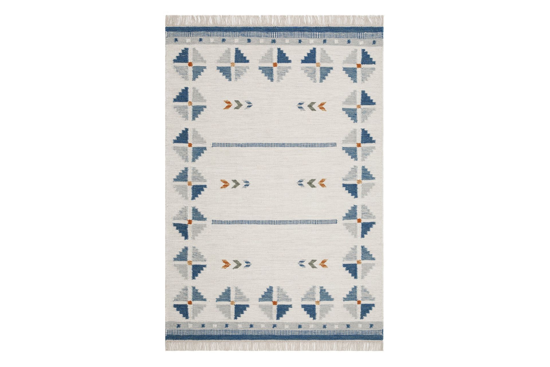 Avesta Ullteppe 140x200 cm Rektangulær - Blå - Tekstiler & tepper - Teppe & matte - Moderne matte - Ullteppe