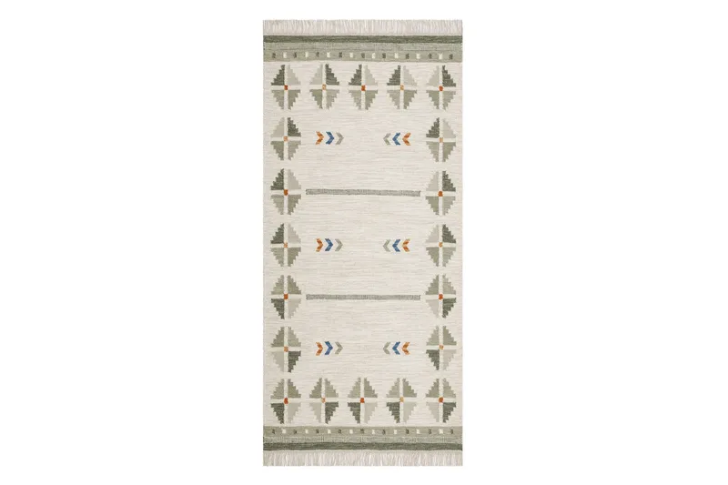 Avesta Ullteppe 80x200 cm Oval - Grønn - Tekstiler & tepper - Teppe & matte - Moderne matte - Ullteppe