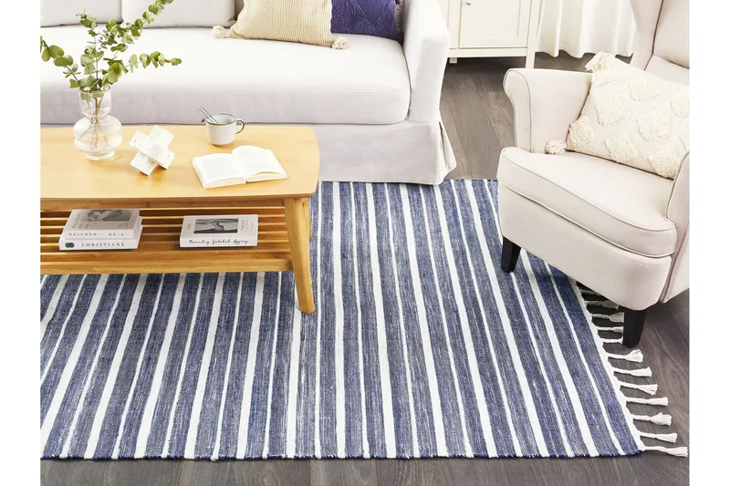 Bademli Ryeteppe 140x200 cm - Blå - Tekstiler & tepper - Teppe & matte - Små tepper