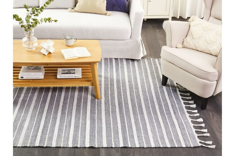 Bademli Ryeteppe 160x230 cm - Grå - Tekstiler & tepper - Teppe & matte - Flatvevde tepper