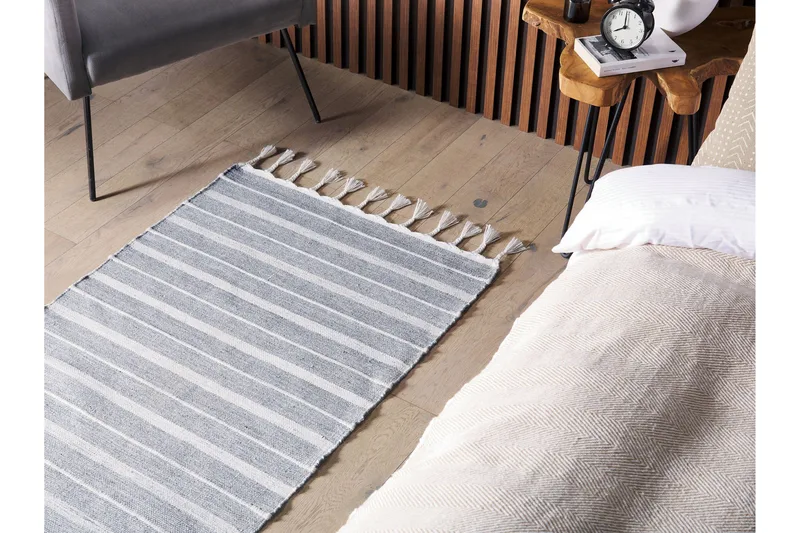 Bademli Ryeteppe 80x150 cm - Grå - Tekstiler & tepper - Teppe & matte - Flatvevde tepper