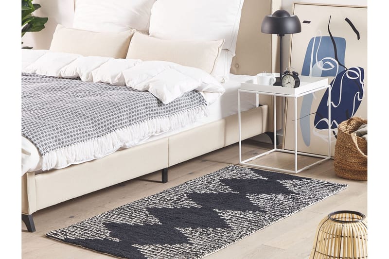 Bathinda Ryeteppe 80x150 cm - Svart/hvit - Tekstiler & tepper - Teppe & matte - Moderne matte - Bomullsmatter