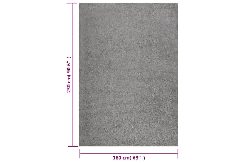 beBasic Flossteppe lang luv grå 160x230 cm - GrÃ¥ - Ryetepper