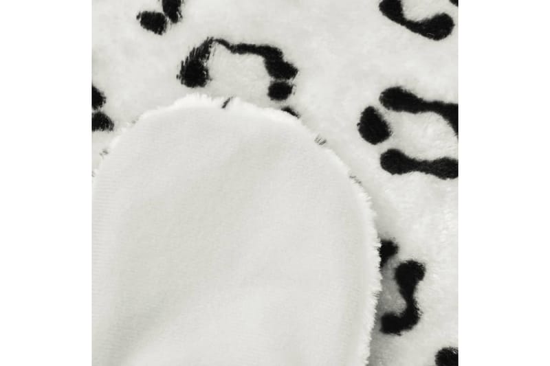beBasic Leopardteppe plysj 139 cm hvit - Hvit - Friezematte - Wiltontepper