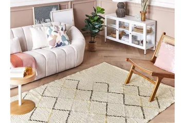 Beige Bomullsteppe 160x230 cm - Beige - Tekstiler & tepper - Teppe & matte - Moderne matte - Bomullsmatter