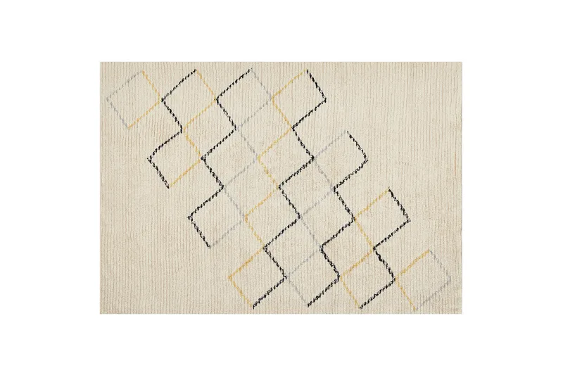 Beige Bomullsteppe 160x230 cm, Beige