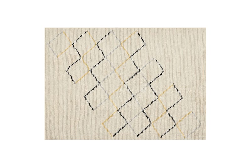Beige Bomullsteppe 160x230 cm, Beige