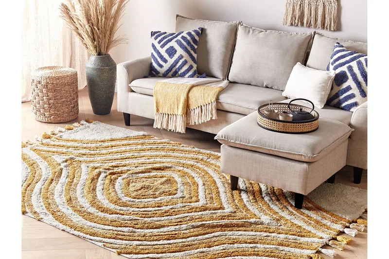 Bingol Ryeteppe 160x230 cm - Gul - Tekstiler & tepper - Teppe & matte - Moderne matte - Ryetepper