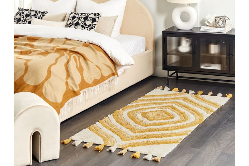 Bingol Ryeteppe 80x150 cm - Gul - Tekstiler & tepper - Teppe & matte - Moderne matte - Ryetepper