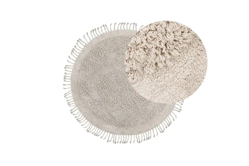 Bitlis Ryeteppe 140 cm Rund - Beige - Tekstiler & tepper - Teppe & matte - Moderne matte - Ryetepper