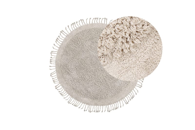 Bitlis Ryeteppe 140 cm Rund - Beige - Tekstiler & tepper - Teppe & matte - Moderne matte - Ryetepper