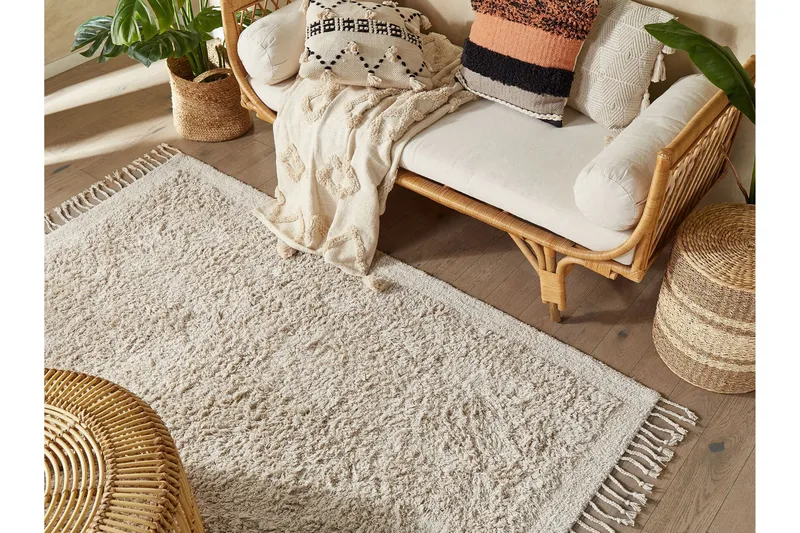 Bitlis Ryeteppe 140x200 cm - Beige - Tekstiler & tepper - Teppe & matte - Moderne matte - Ryetepper