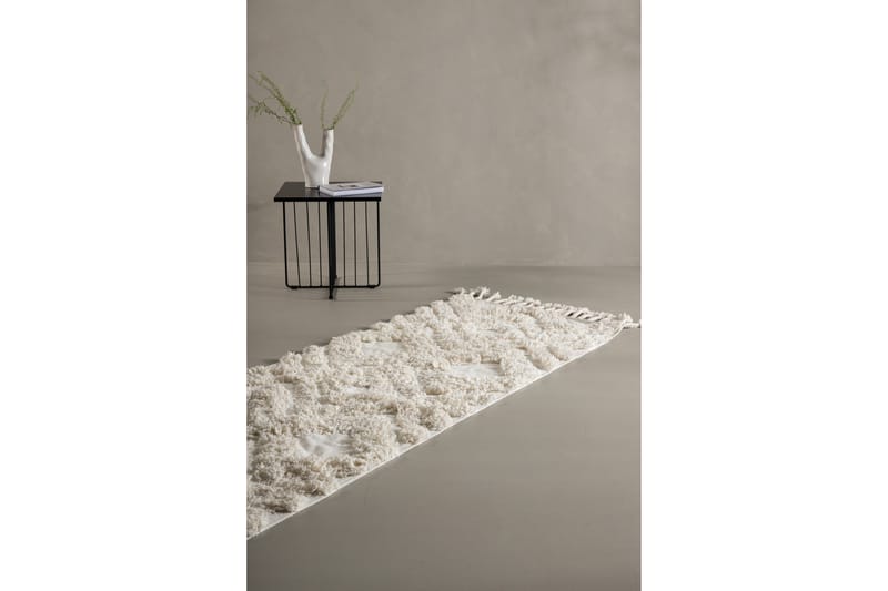 Hilma Bomullsmatte Rektangulær 70x200 cm - Hvid - Tekstiler & tepper - Teppe & matte - Moderne matte - Bomullsmatter