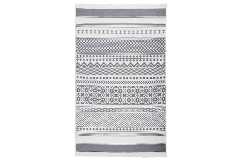 Teppe grå og hvit 120x180 cm bomull - Grå - Bomullsmatter