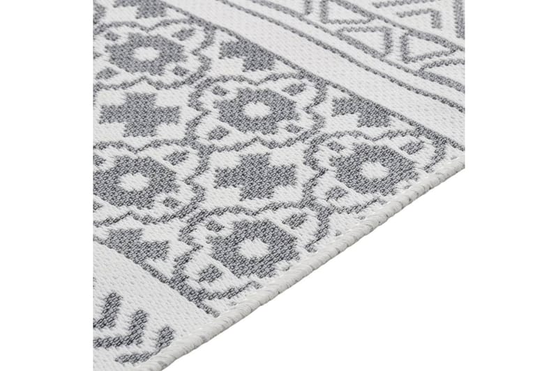 Teppe grå og hvit 160x230 cm bomull - Grå - Bomullsmatter