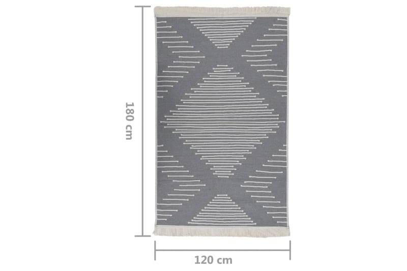 Teppe mørkegrå 120x180 cm bomull - Grå - Bomullsmatter