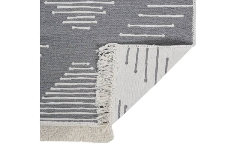 Teppe mørkegrå 160x230 cm bomull - Grå - Bomullsmatter