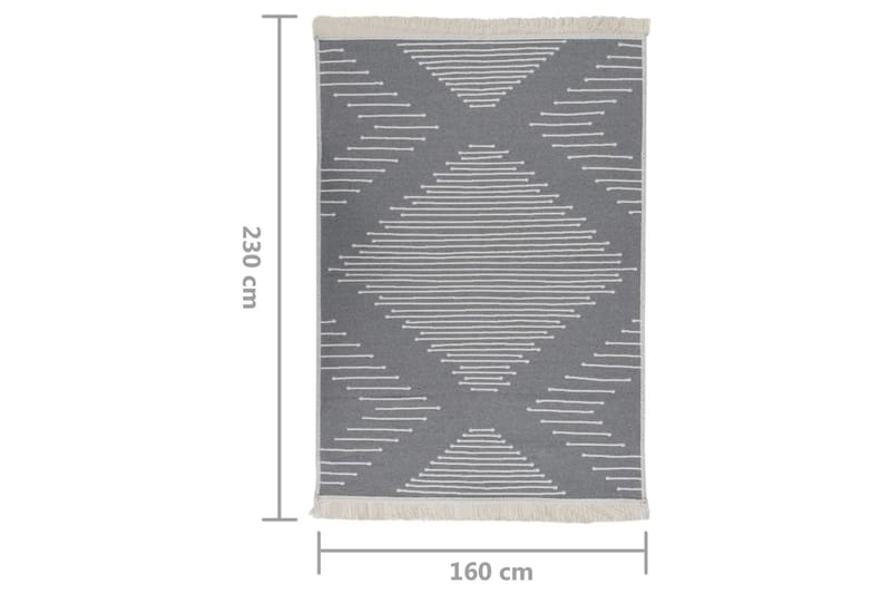 Teppe mørkegrå 160x230 cm bomull - Grå - Bomullsmatter