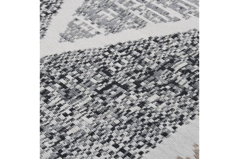 Teppe svart og grå 120x180 cm bomull - Grå - Bomullsmatter