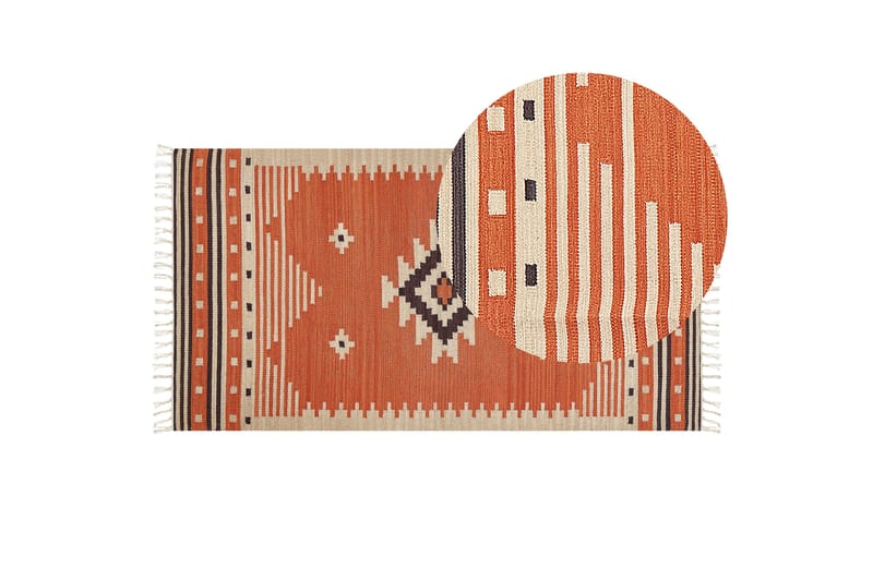 Bomullsteppe Gavar 80x150 cm - Oransje - Tekstiler & tepper - Teppe & matte - Moderne matte - Bomullsmatter