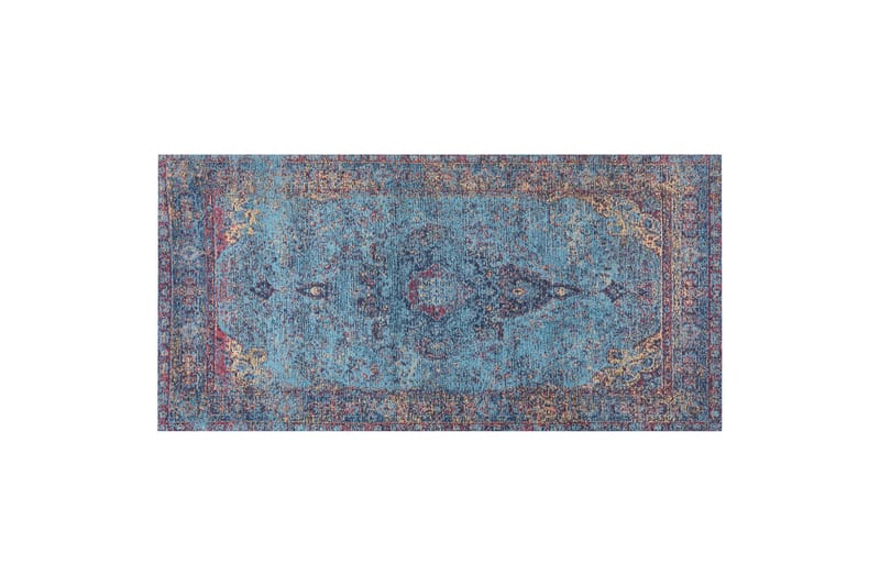 Bomullsteppe Kansu 80x150 cm - Blå - Tekstiler & tepper - Teppe & matte - Moderne matte - Bomullsmatter
