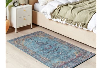 Bomullsteppe Kansu 80x150 cm - Blå - Tekstiler & tepper - Teppe & matte - Moderne matte - Bomullsmatter