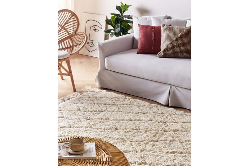 Bomullsteppe Silchar 140x200 cm - Beige - Tekstiler & tepper - Teppe & matte - Moderne matte - Bomullsmatter