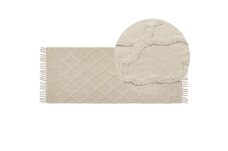 Bomullsteppe Tozlu 80x230 cm - Beige - Tekstiler & tepper - Teppe & matte - Moderne matte - Bomullsmatter