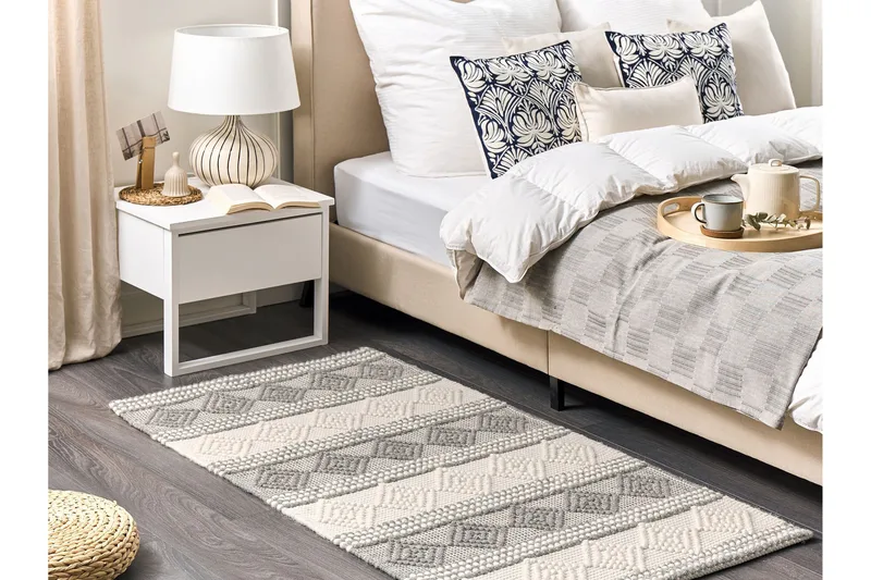 Bozova Ullteppe 80x150 cm - Beige - Tekstiler & tepper - Teppe & matte - Moderne matte - Ullteppe