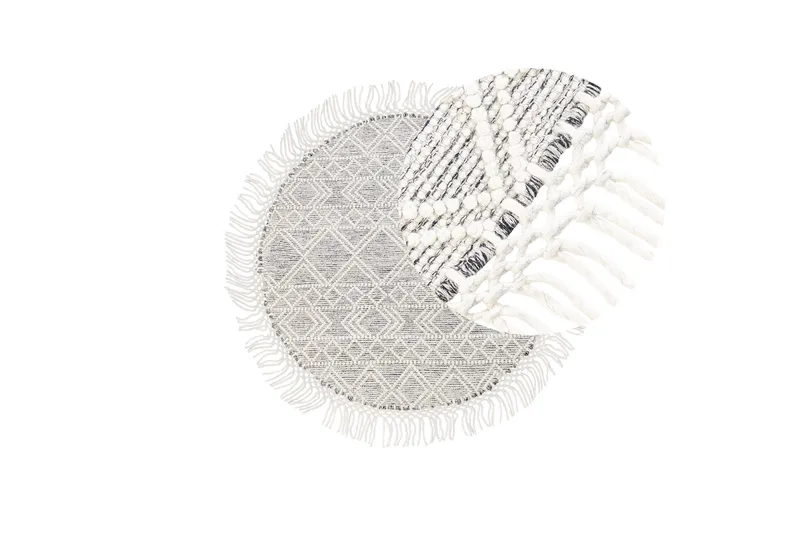 Buldan Ullteppe 140 cm Rund - Grå - Tekstiler & tepper - Teppe & matte - Moderne matte - Ullteppe