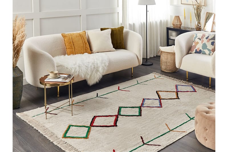 Cetmi Bomullsteppe 160x230 cm - Beige - Tekstiler & tepper - Teppe & matte - Moderne matte - Bomullsmatter