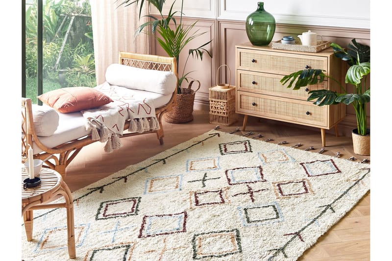 Corum Ryeteppe 160x230 cm - Beige - Tekstiler & tepper - Teppe & matte - Moderne matte - Bomullsmatter