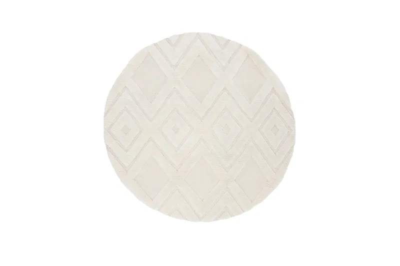 Dahlia Ullteppe 200 cm Rund, Hvit