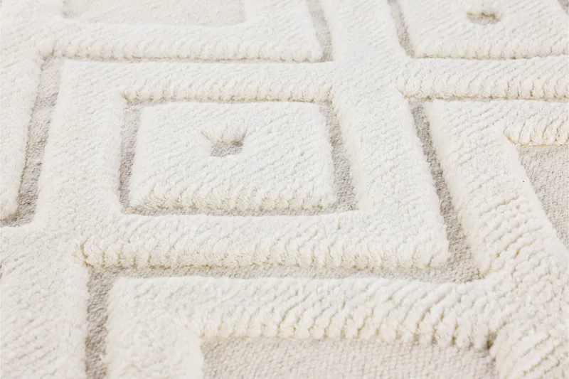 Dahlia Ullteppe 200x300 cm Rektangulær - Hvit - Tekstiler & tepper - Teppe & matte - Moderne matte - Ullteppe