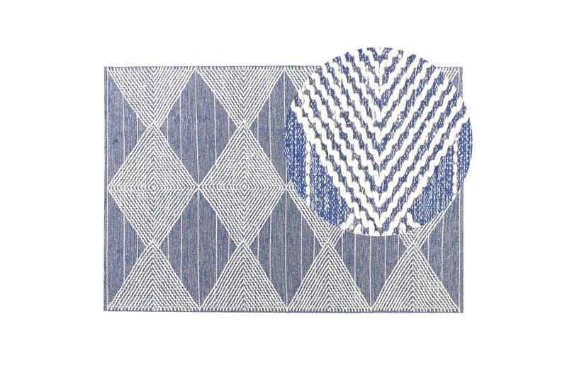 Datca Ullteppe 140x200 cm - Blå - Tekstiler & tepper - Teppe & matte - Moderne matte - Ullteppe