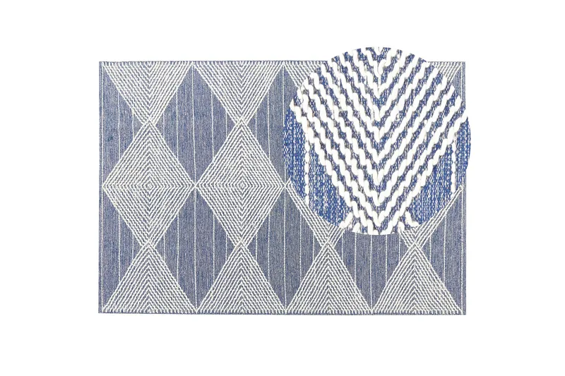 Datca Ullteppe 160x230 cm - Blå - Tekstiler & tepper - Teppe & matte - Moderne matte - Ullteppe