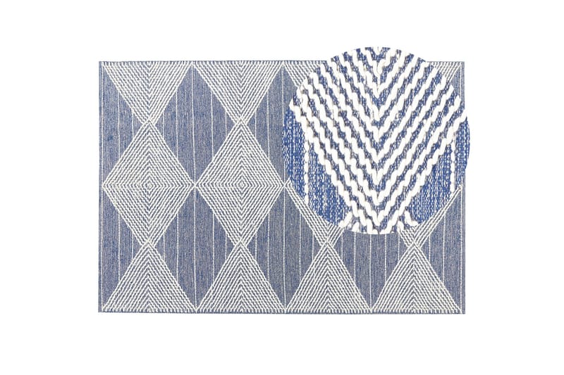 Datca Ullteppe 160x230 cm - Blå - Tekstiler & tepper - Teppe & matte - Moderne matte - Ullteppe