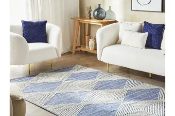 Datca Ullteppe 200x200 cm - Blå - Tekstiler & tepper - Teppe & matte - Moderne matte - Ullteppe