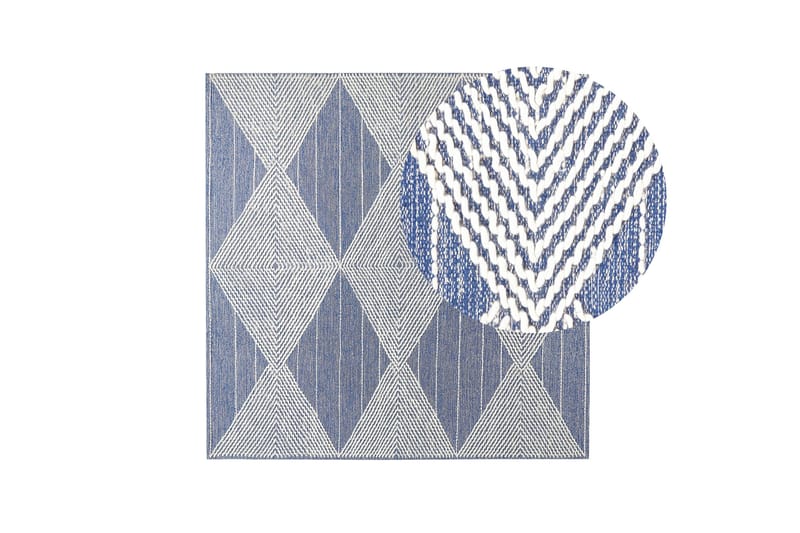 Datca Ullteppe 200x200 cm - Blå - Tekstiler & tepper - Teppe & matte - Moderne matte - Ullteppe