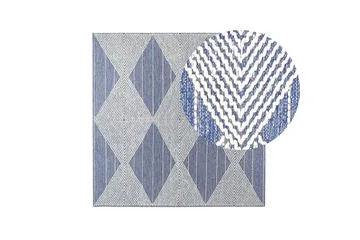 Datca Ullteppe 200x200 cm - Blå - Tekstiler & tepper - Teppe & matte - Moderne matte - Ullteppe